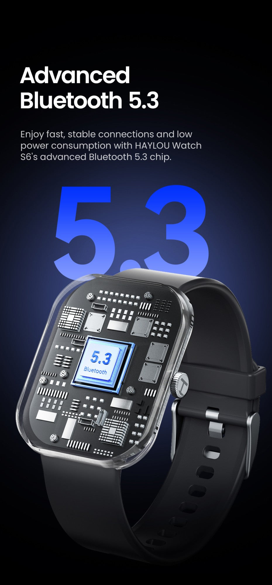 Smartwatch HAYLOU Watch S6 Tela HD de 2,01" Smartwatch Chamadas de Voz Bluetooth Monitoramento Fitness à Prova D'Água IP68