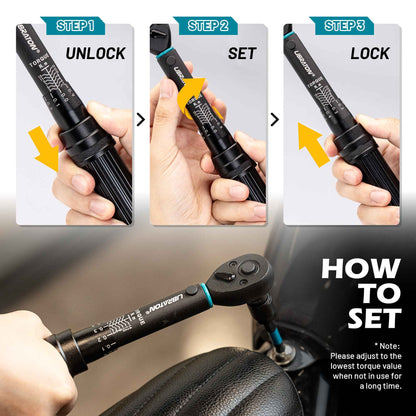 Chave Torquímetro para Bicicleta 21 Peças 1/4" 2-14Nm, Conjunto de Chaves de Torque para Bicicleta com Soquetes, Chave de Soquete e Bits de Impacto para Reparo de Bicicletas e Motocicletas