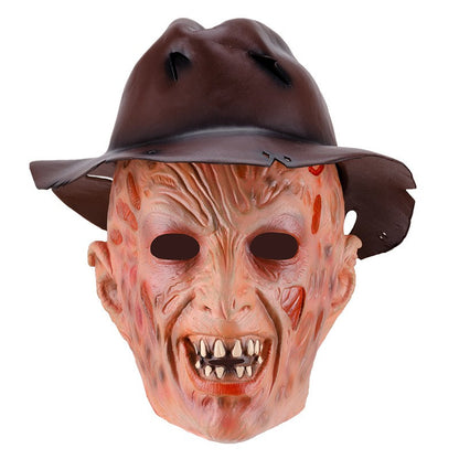Freddy Cosplay Costume Adult Sweater Red Striped Knitting Top Coat Hat Fnaf Mask Halloween Carnival Party Costume for Men