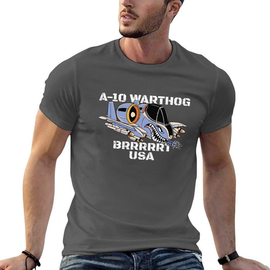 A-10 Warthog USA Flag Military Airplane A10 Thunderbird Gear T-Shirt man graphic t shirt T-Shirt