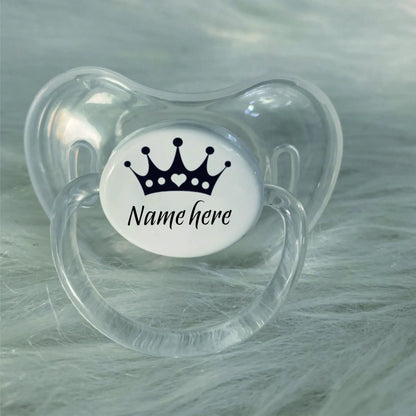 MIYOCAR personalized any name  princess transparent Orthodontic pacifier dummy BPA free unique gift for new born baby shower