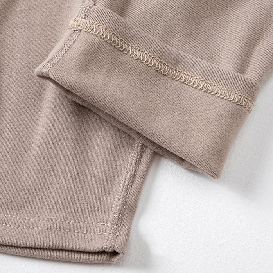 2-piece Autumn And Winter Men's Fashion Lucky Deer Pattern Solid Color Basic Warm Underwear Set Comfortable Long Sleeve Pants