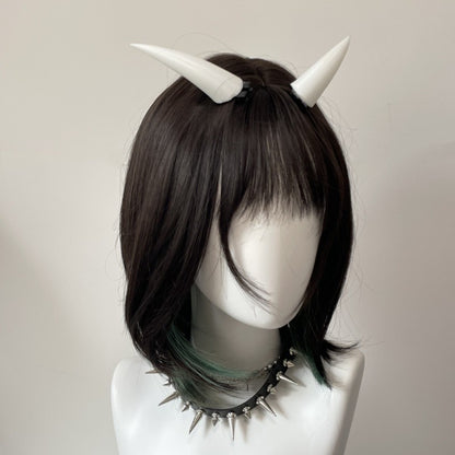 10/14/18cm Halloween Hair Clip White Punk Demon Horn Hairpin Gothic Party Cosplay Costume Pin Hairpins Costume Horn Accessories