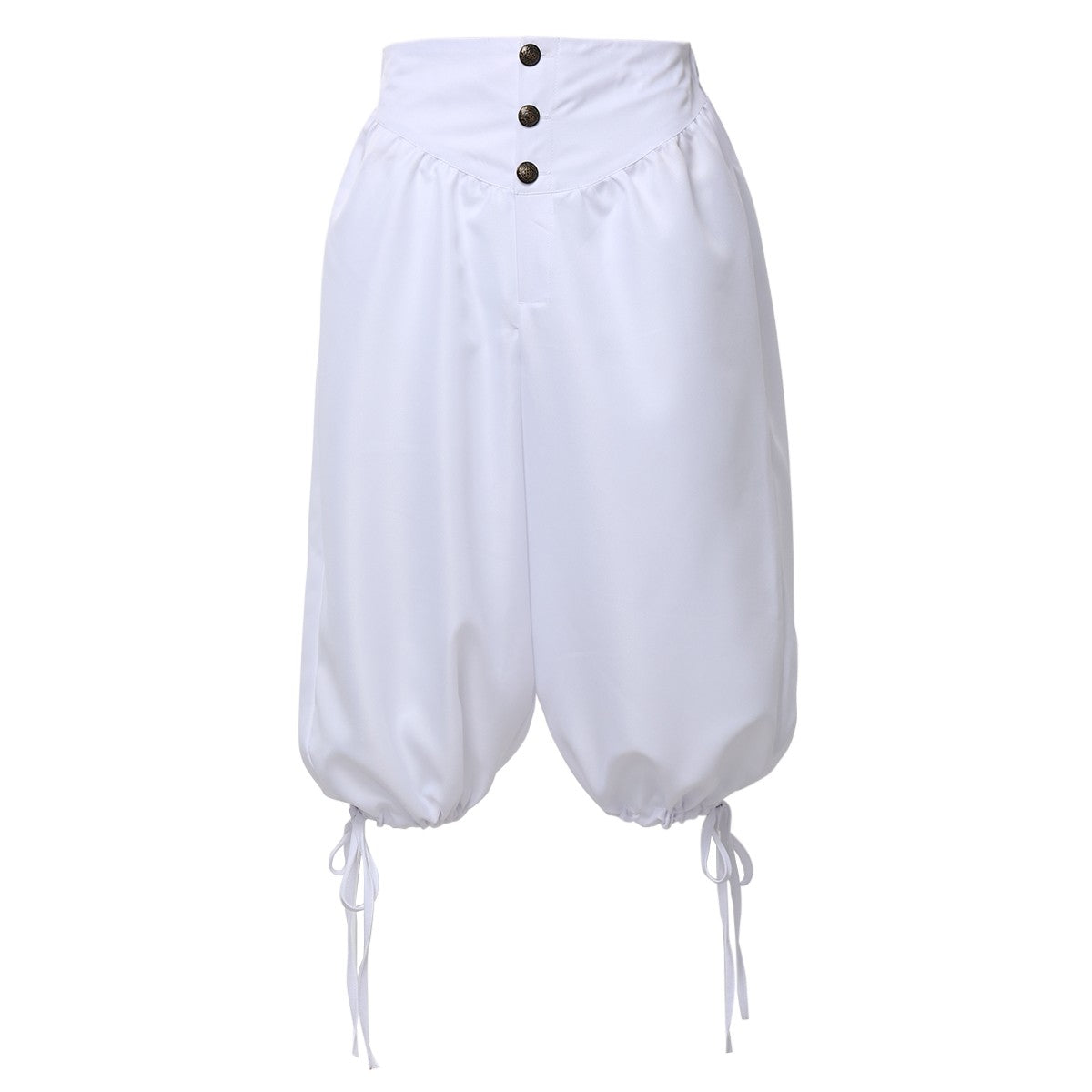 Calções de Fantasia de Pirata Calças de Pirata Calças Medievais Renascentistas Viking Cosplay com Amarração nas Costas