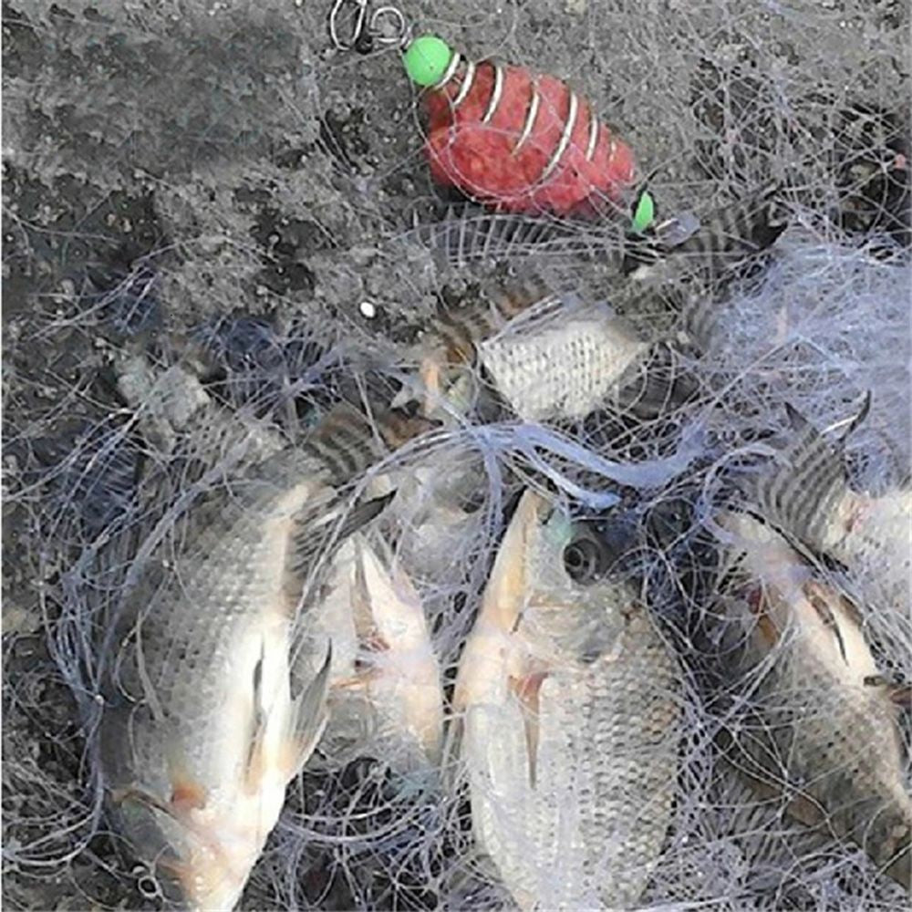 Rede de Pesca de Alta Qualidade, Fio de Alta Qualidade, Aço de Alto Carbono, Rede de Emalhar Azul Esverdeada, Contas Luminosas, Acessórios de Pesca de Cardume de Cobre