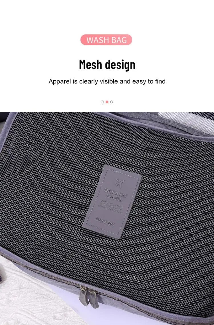 6pcs Multifunction Travel Bags Waterproof Clothes Storage Luggage Organizer Pouch Packing Cube Men And Women Travel Storage Bag