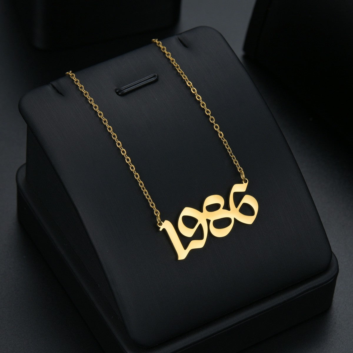 Stainless Steel Birth Year Necklaces For Women Men Gold Silver Color Neck Chain Choker Male Female Pendant Necklace Jewelry