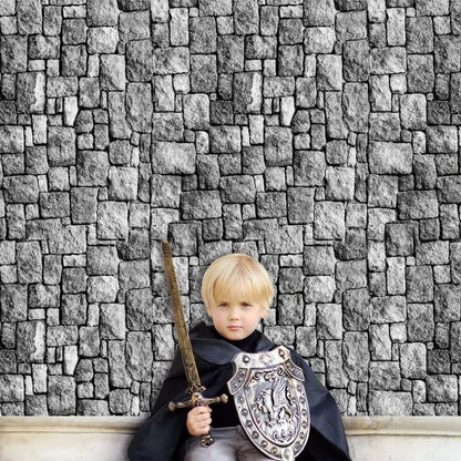 Stone Wall Tablecloths Plastic Brick Stone Tablecloth Medieval Themed Party Decor Castle Brick Wall Table Covers for Halloween