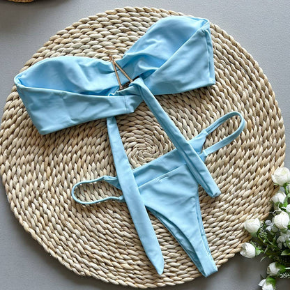 2025 Sexy Push Up Micro Bikini Women Swimsuit Female Swimwear Thong Bikinis Set Solid Brazilian Beach Wear Bathing Suit Biquini