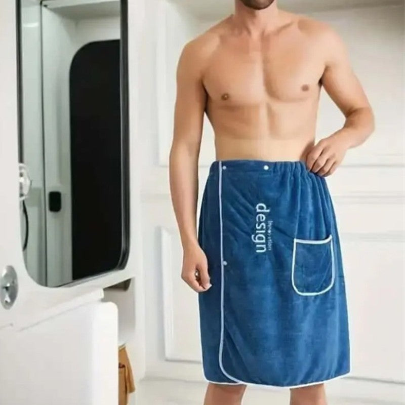 Towel Men's Quick Dry Bath Towel Wrap with Secure Buckle Pocket for Gym Spa Sauna for Shower Grooming Towel for Men Men Bath