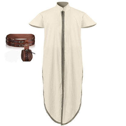 Long Tunic Jerkin Vikings Men's Tarbard Surcoat Medieval Renaissance Costume Shirt Coat Vest Outfit Tabard Costume For Adult