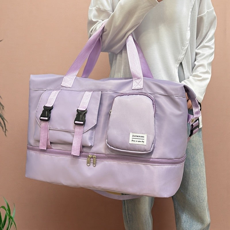 Large Capacity Multi-Functional Travel Duffel Bag & Gym Tote with Multiple Compartments, Durable Nylon Sports Bag