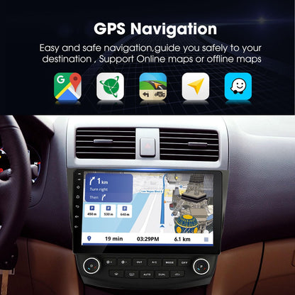 ANYFAR Android Car Stereo for Honda Accord 7th 2003-2007, 10" Touch GPS Navigation, Built-in CarPlay/Android Auto, FM 2G+32G