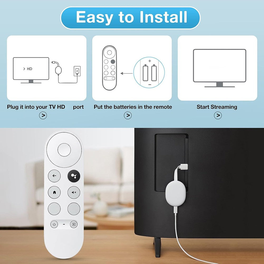 G9N9N Controle Remoto Bluetooth Compatível por Voz Controle Remoto Universal para Google TV Chromecast 4K Snow