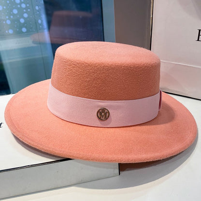 Men's fedora hat Men's and women's universal solid color fedora hat Women's 21 color wide brim jazz hat Autumn and winter Britis