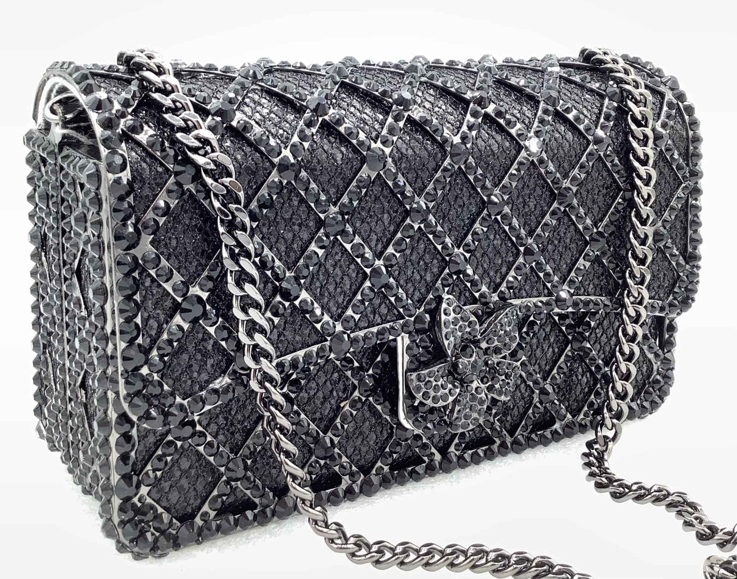 XIYUAN Women Orange/Blue/Silver/Green Jewels Long Chain Messenger Bags Party Wedding Diamonds Handbags Gems Shoulder Bag Wedding