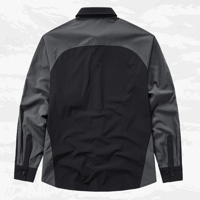 Tactical Function Style Multi-pocket Patchwork Design Sense Cargo Shirts Mens Clothing Y2K High Street Long Sleeve Techwear Tops