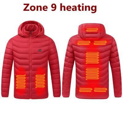 Men's parka Winter Warm USB Heating Jackets Smart Thermostat Pure Color Hooded Heated Clothing male bobojaco Warm padded jacket