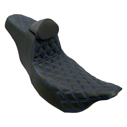 Almofada de Assento Duplo Dianteiro para Piloto Traseiro para Passageiro de Moto com Encosto para Harley Touring Road King FLTRX FLHTK Ultra 09-2023