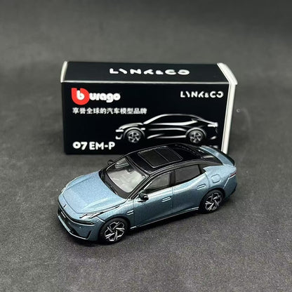 Bburago 1:64 LYNK&CO 07 EM-P Alloy Car Model Diecast Metal Miniature Scale Vehicle Car Model Simulation Collection Kids Toy Gift