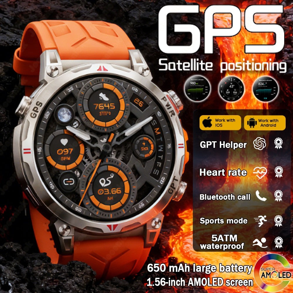 New T-Rex 3 Smart Watch Men GPS Positioning Military 5ATM Waterproof Watch 650mAh Battery Compass Altimeter GPT Assistant Watch