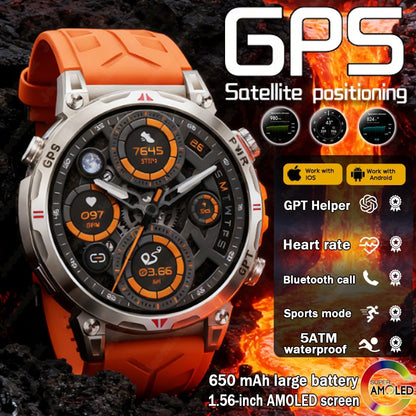 New T-Rex 3 Smart Watch Men GPS Positioning Military 5ATM Waterproof Watch 650mAh Battery Compass Altimeter GPT Assistant Watch