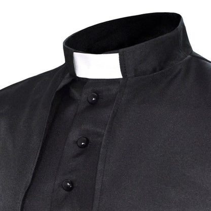 Medieval Renaissance Retro Priest Cosplay Costumes Catholic Church Religion Papal Priest Mass Preacher Solid Robe Clergy Cassock