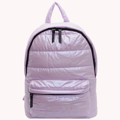 Winter Puffer Students School Bags Large Capacity Down Padded Backpack Solid Color Casual Bookbag Adjustable Strap Teen Rucksack