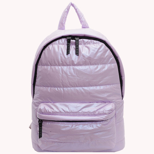 Winter Puffer Students School Bags Large Capacity Down Padded Backpack Solid Color Casual Bookbag Adjustable Strap Teen Rucksack