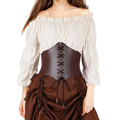 Medieval Wide Leather Armor Belt Steampunk Waist Costume Accessory Women Men Viking Knight Antique Waistband For Larp Cosplay