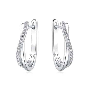925 Silver Star Twisted Line Earrings Jewelry Versatile Hoop Earrings For Women Jewelry Fine Birthday Party Gifts