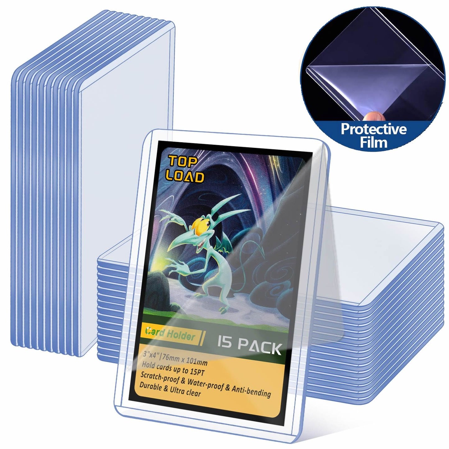 25-150 Peças Luvas De Cartão De Filme Rígido Protetor Anti-riscos Suporte Protetor Adequado Para YuGiOh Pokemon Beisebol Esportes Cartões Brinquedo