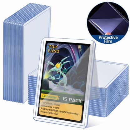 25-150 Peças Luvas De Cartão De Filme Rígido Protetor Anti-riscos Suporte Protetor Adequado Para YuGiOh Pokemon Beisebol Esportes Cartões Brinquedo