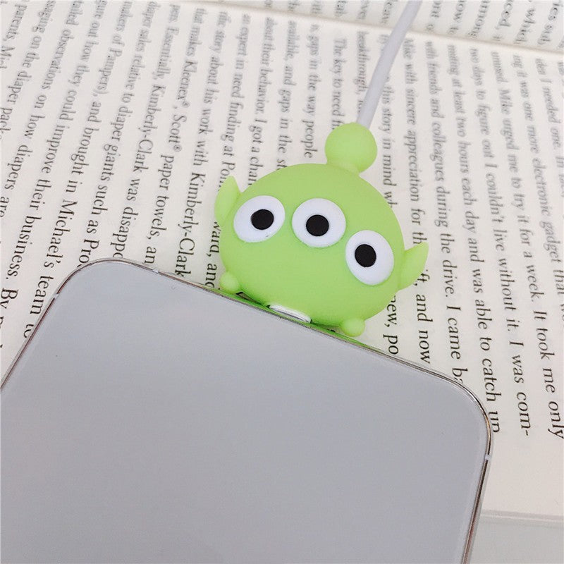 Disney Anime Mickey Mouse Charger Cable Protector Kawaii Stitch Minnie Usb Data LineHead Protection Cover Gifts