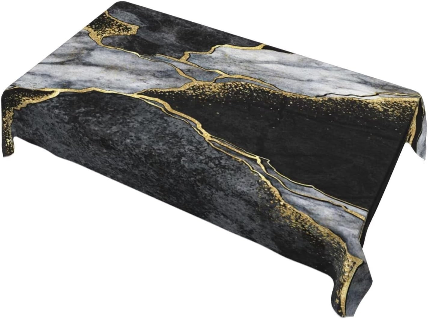 White Grey Gold Marble Texture Rectangle Tablecloth Holiday Party Decor Modern Abstract Geometric Texture Table Cloth Home Decor