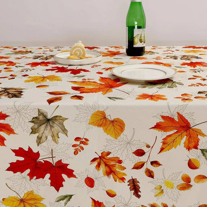 Autumn Maple Leaf Rectangle Tablecloth Table Decor Thanksgiving Waterproof Table Cloth for Wedding Party Thanksgiving Decoration