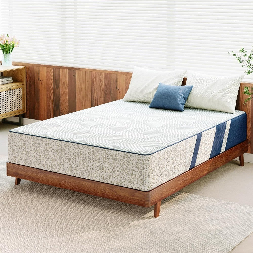 Queen Mattress,12 Inch Gel Memory Foam Mattress Queen Size, for Pressure Relief & Spine Support, Diamond Pattern Design,