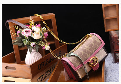 Light luxury women's bag 2025 new high-end color contrast single shoulder underarm bag designer fashionable crossbody small squa