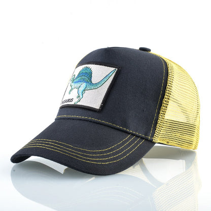Men's Summer Baseball Cap Women Streetwear Trucker Caps With Spinosaurus Patch Snapback Hip Hop Drack Bones Adjustable Viosr Hat