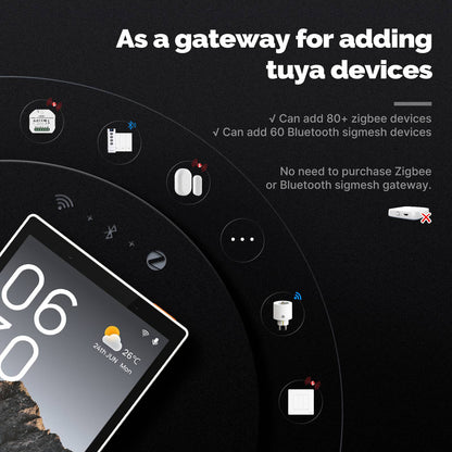 MOES Tuya Wifi Smart 5-inch Touch Screen US Center Control Panel Voice Control Alexa And ZigBee Gateway Built-in Scene Control