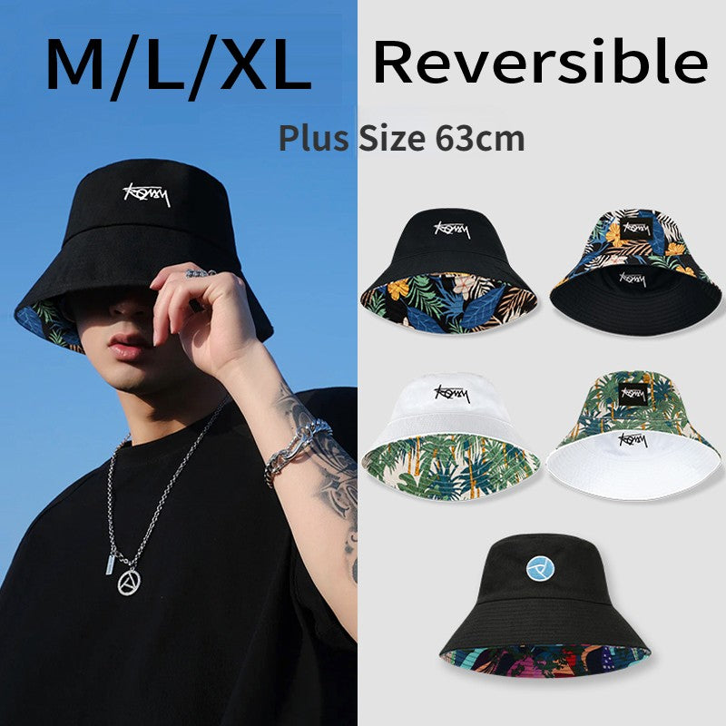 Big Head Letter Bucket Hat for Men Women XL Large Hip Hop Cap Fisherman Hat Summer Sun Hat Plus Size Panama