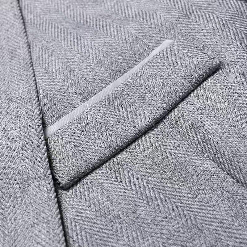 Blazer Pattern Versatile Wedding Men Fashion Business Gentleman Herringbone British Style Professional Casual Performance Blazer