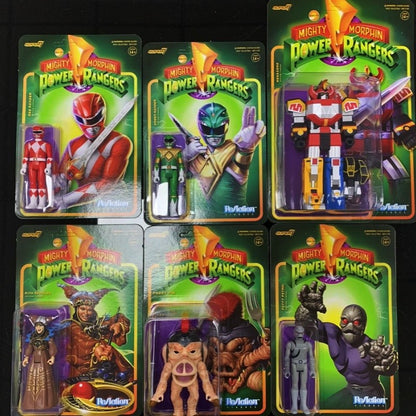 Em Estoque Super7 Mighty Morphin Power Rangers Carded Series 1 - Conjunto de Presente com Modelos Dragonzord, Red Ranger e Rita Repulsa