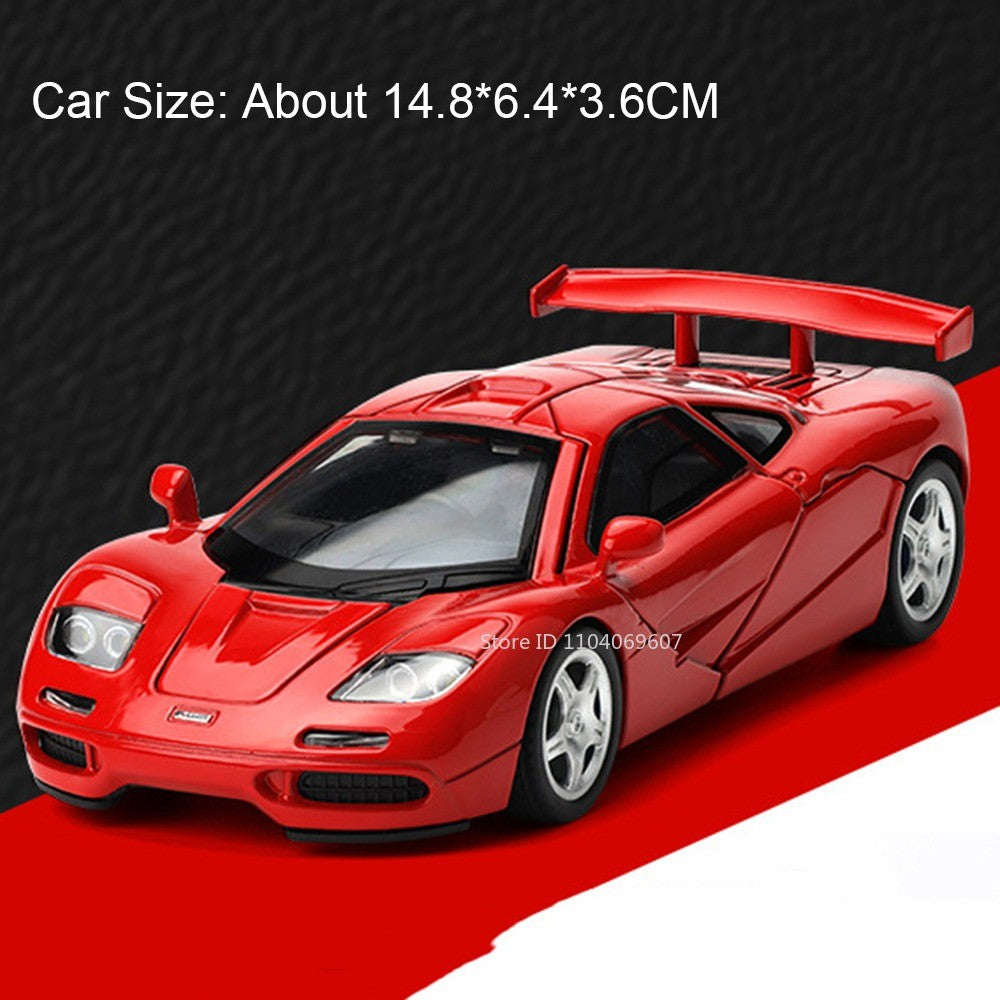 1:32 720S F1 Modelo Miniatura Carros Esportivos Liga Fundida Ornamento Supercarros Som Luz Portas Abertas Puxar Para Trás Presentes Infantis