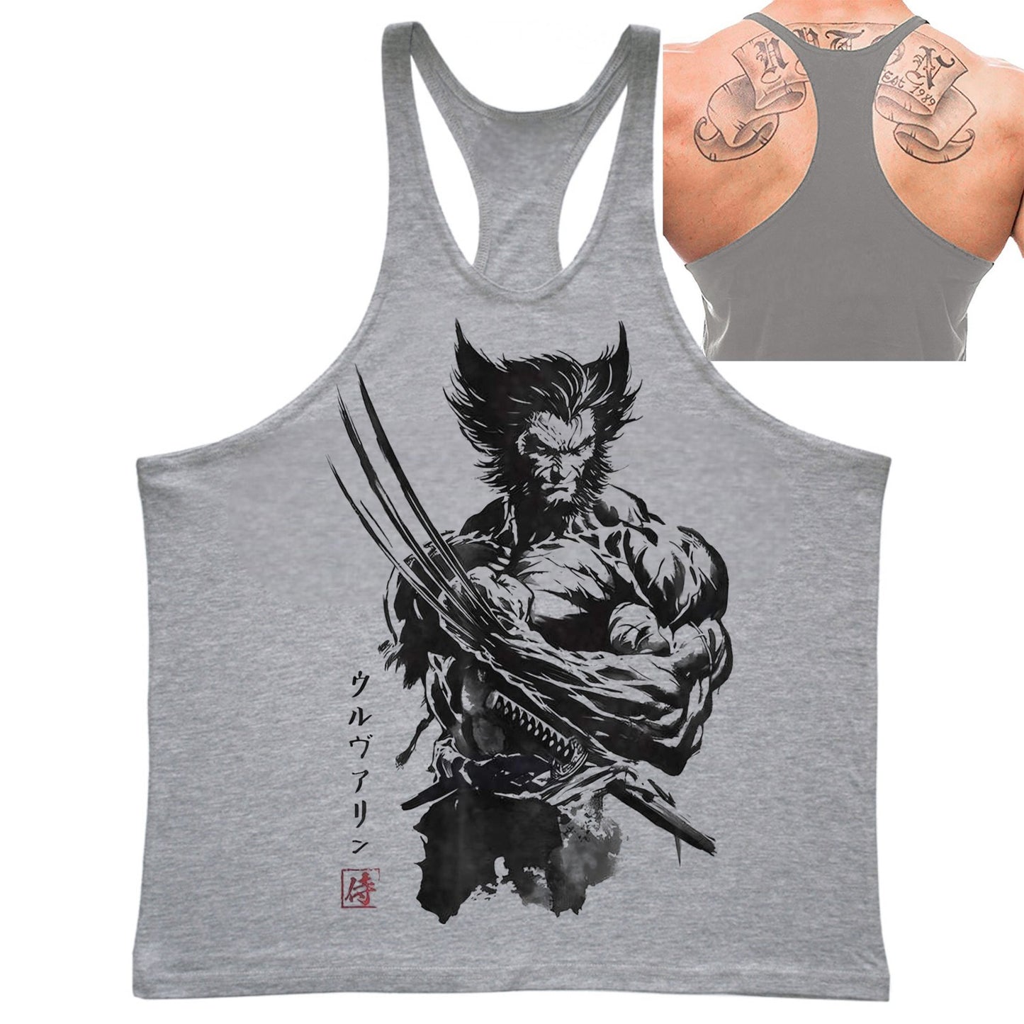 Wolverine Hardcore Men's Fitness Tank Top American Personalized Quick Drying Sleeveless Shirt Outdoor Sports Top Sweatshirt