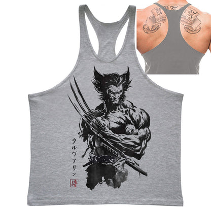 Wolverine Hardcore Men's Fitness Tank Top American Personalized Quick Drying Sleeveless Shirt Outdoor Sports Top Sweatshirt