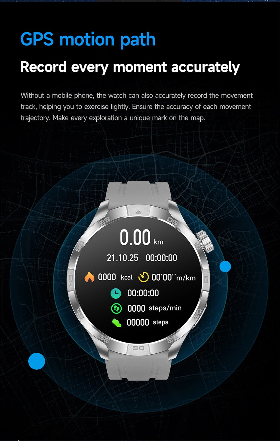 2026 Smartwatch com Display AMOLED Sempre Ativo, NFC, Chamada Bluetooth, Trajetória GPS, Impermeável, Saúde e Esporte, para Homens, Compatível com Android e iOS