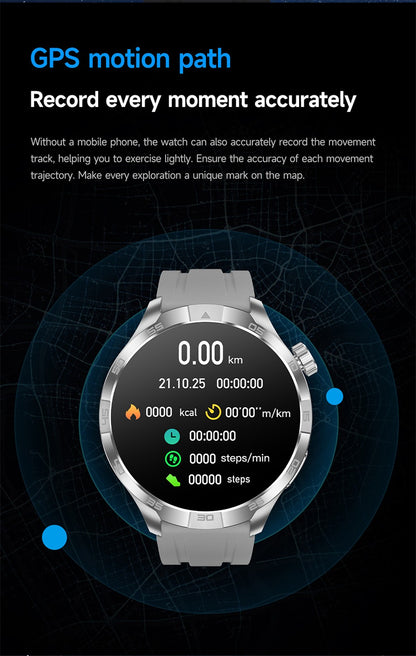 2026 Smartwatch com Display AMOLED Sempre Ativo, NFC, Chamada Bluetooth, Trajetória GPS, Impermeável, Saúde e Esporte, para Homens, Compatível com Android e iOS
