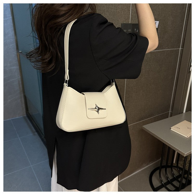 Silver Shoulder Bags for Women 2024 Classic Y2K Small Purse Glossy PU Leather Luxury Brand Female Underarm Handbags Daily Bag