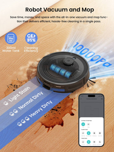 Lefant M2S Robot Vacuum Cleaner with Mapping, 10000Pa Suction, Automatic Dust Station,Laser Navigation, PSD Avoidance Technology